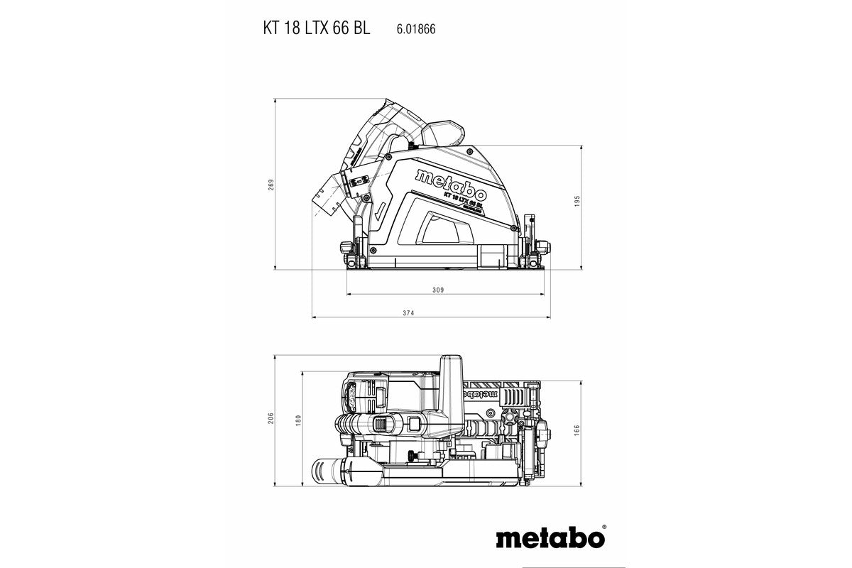 Buy Metabo | Cordless Plunge Cut Circular Saw KT 18 LTX 66 BL | 601866840 from Power Tool Services - Image 15 | Best Price