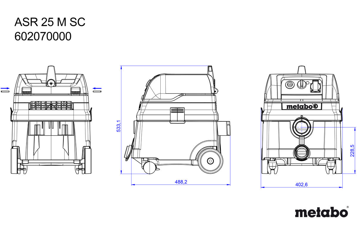 Buy Metabo | All-Purpose Vacuum Cleaner ASR 25 M SC | 602070000 from Power Tool Services - Image 7 | Best Price
