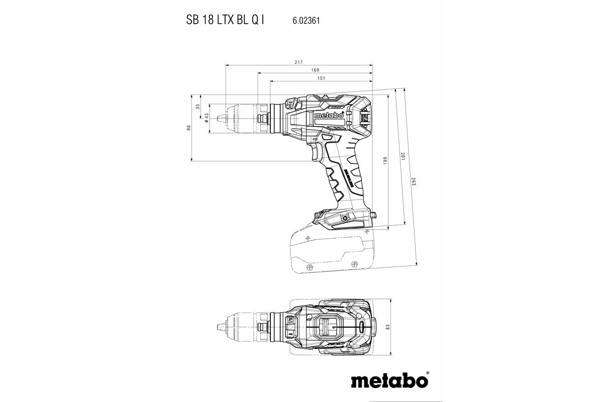 Buy Metabo | Cordless Hammer Drill SB 18 LTX BL Q I | 602361650 from Power Tool Services - Image 4 | Best Price
