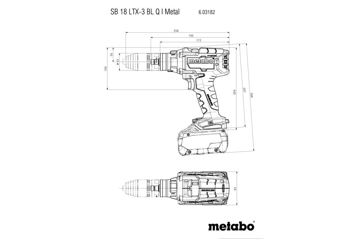 Buy Metabo | Cordless Hammer Drill SB 18 LTX-3 BL Q I METAL | 603182660 from Power Tool Services - Image 6 | Best Price