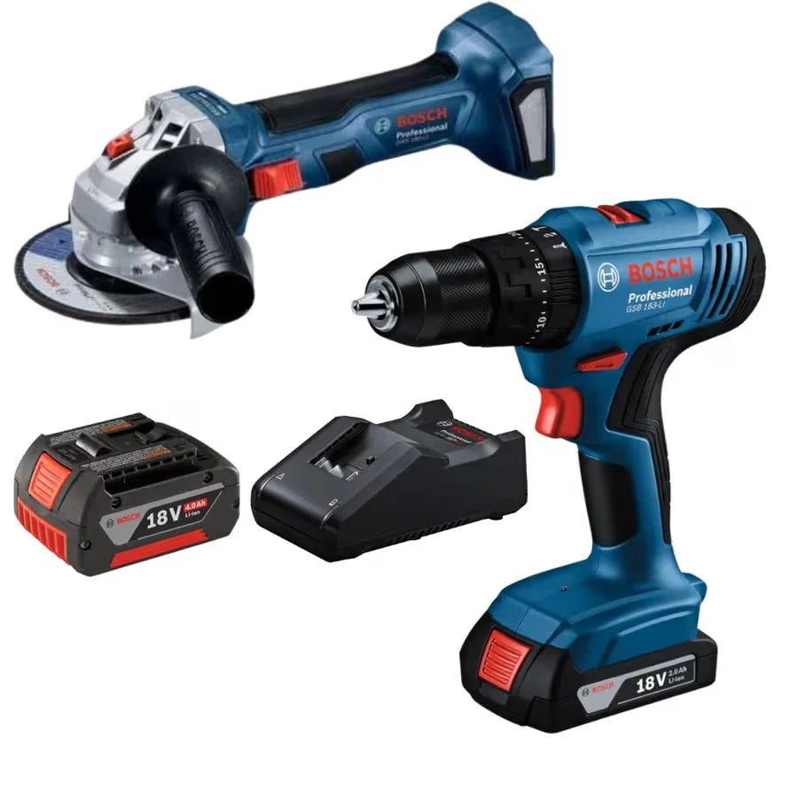 Bosch GSB 183-LI Cordless Drill and GWS 18V-8 Angle Grinder Combo 1 - Power Tool Services