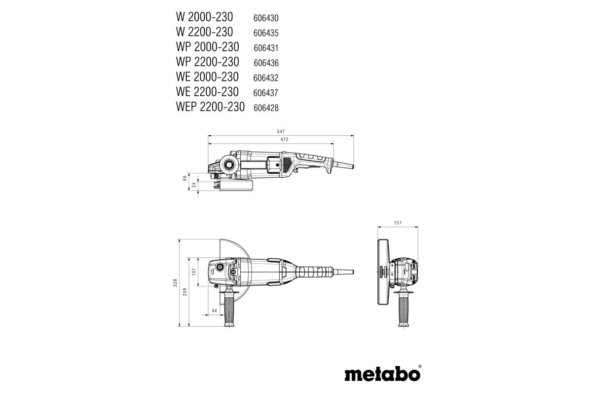 Buy Metabo | Angle Grinder W 2200-230 | 606435010 from Power Tool Services - Image 4 | Best Price