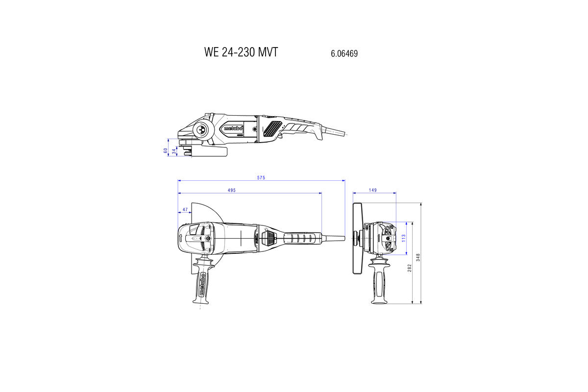 Buy Metabo | Angle Grinder WE 24-230 MVT | 606469260 from Power Tool Services - Image 6 | Best Price