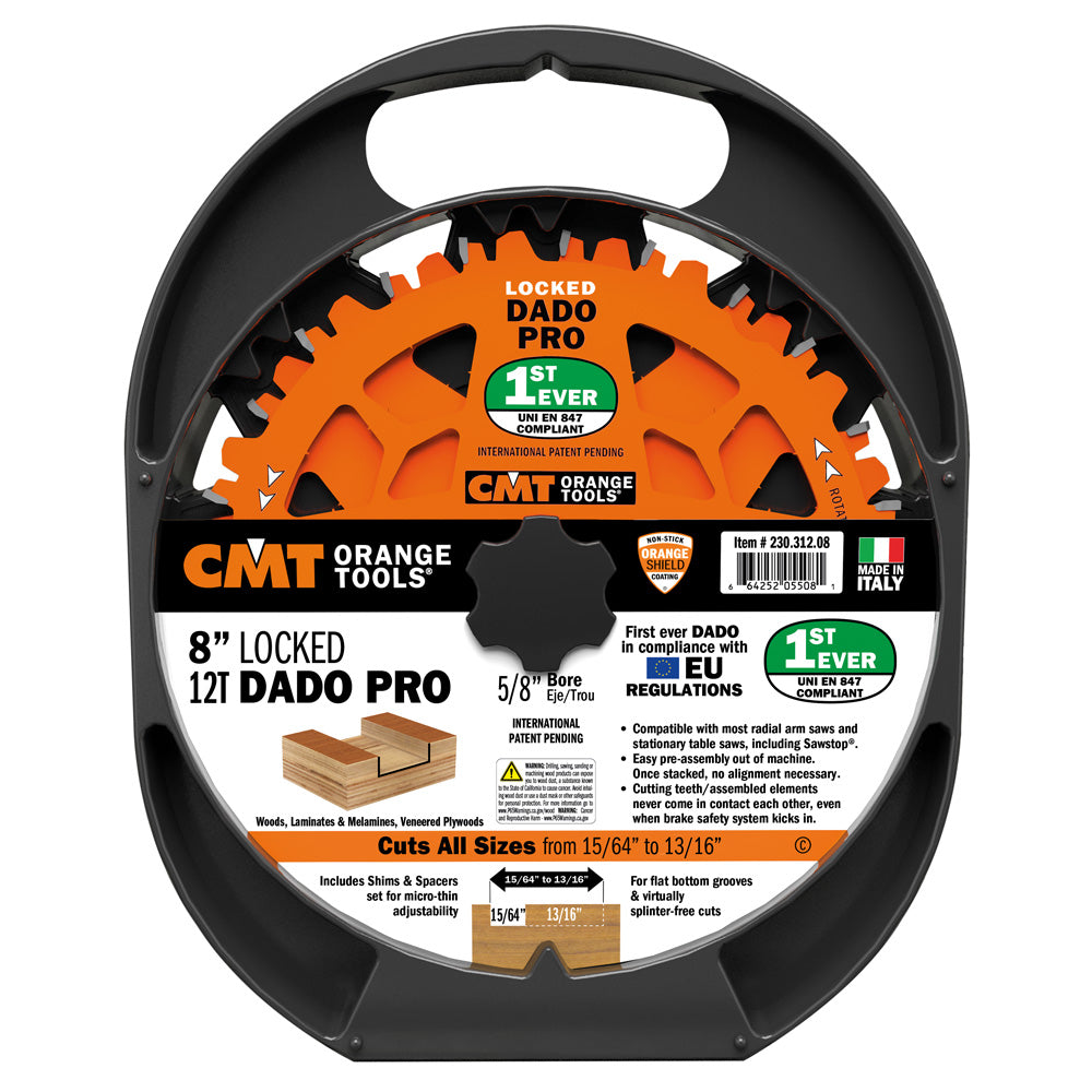 CMT Locked Dado Pro Set 203mm x 230.312.08 1 - Power Tool Services