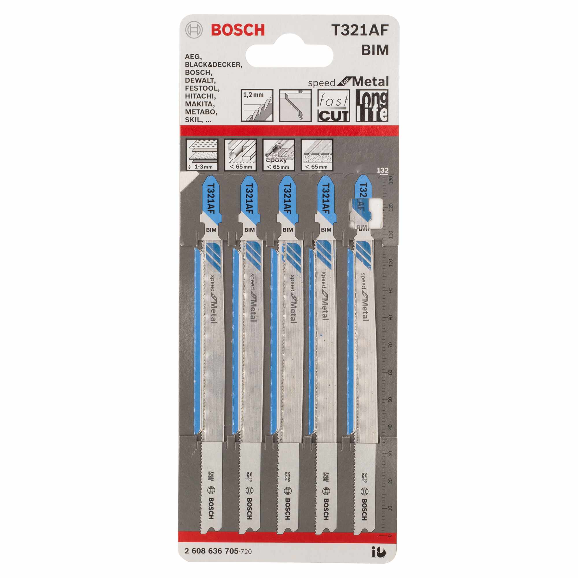 Buy Bosch T321AF BIM Speed for Metal 5Pack 2608636705 from Power Tool Services - Image 1 | Best Price