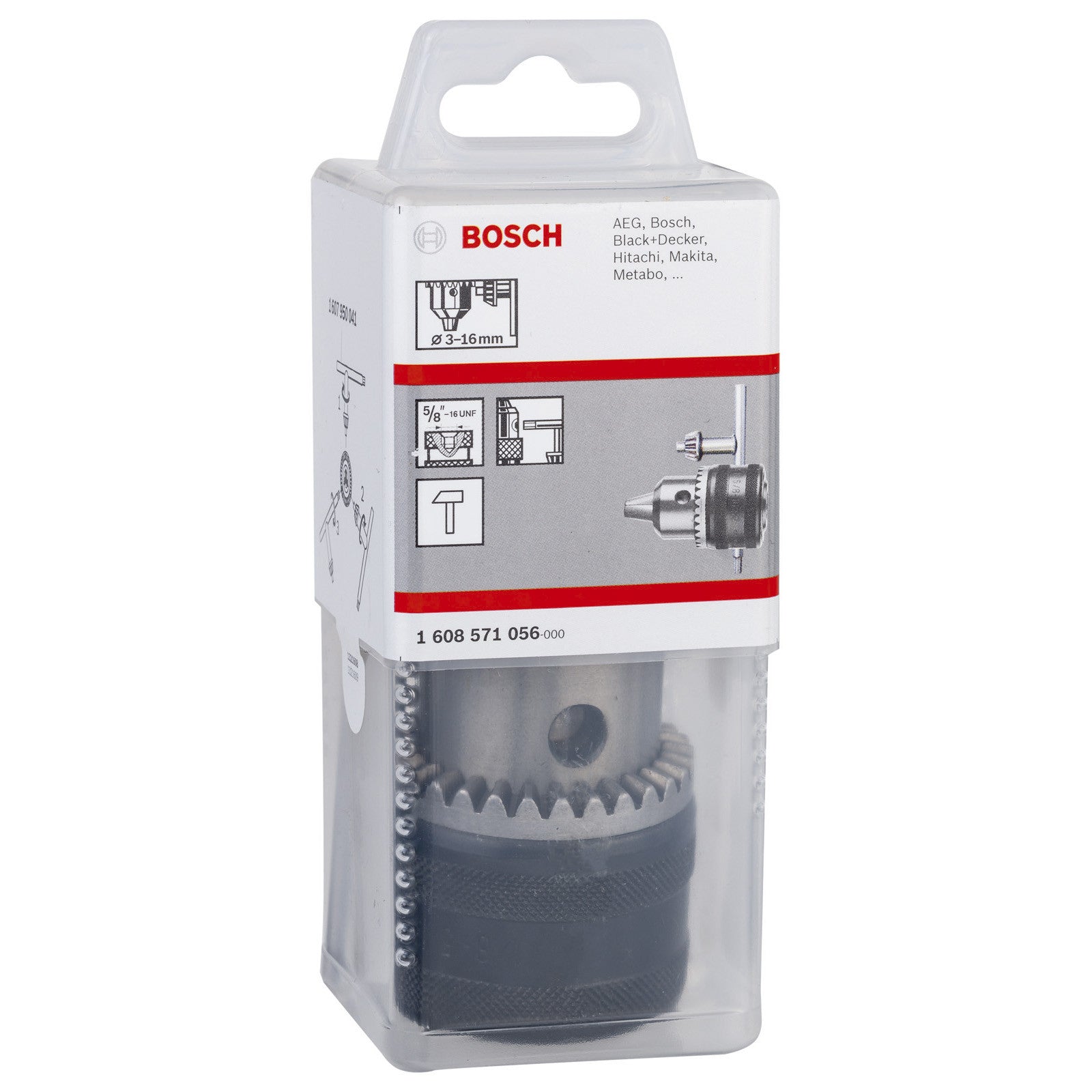 Buy Bosch Keyed chucks up to 16 mm 3 16 mm, 5/8" - 16 1608571056 from Power Tool Services - Image 1 | Best Price