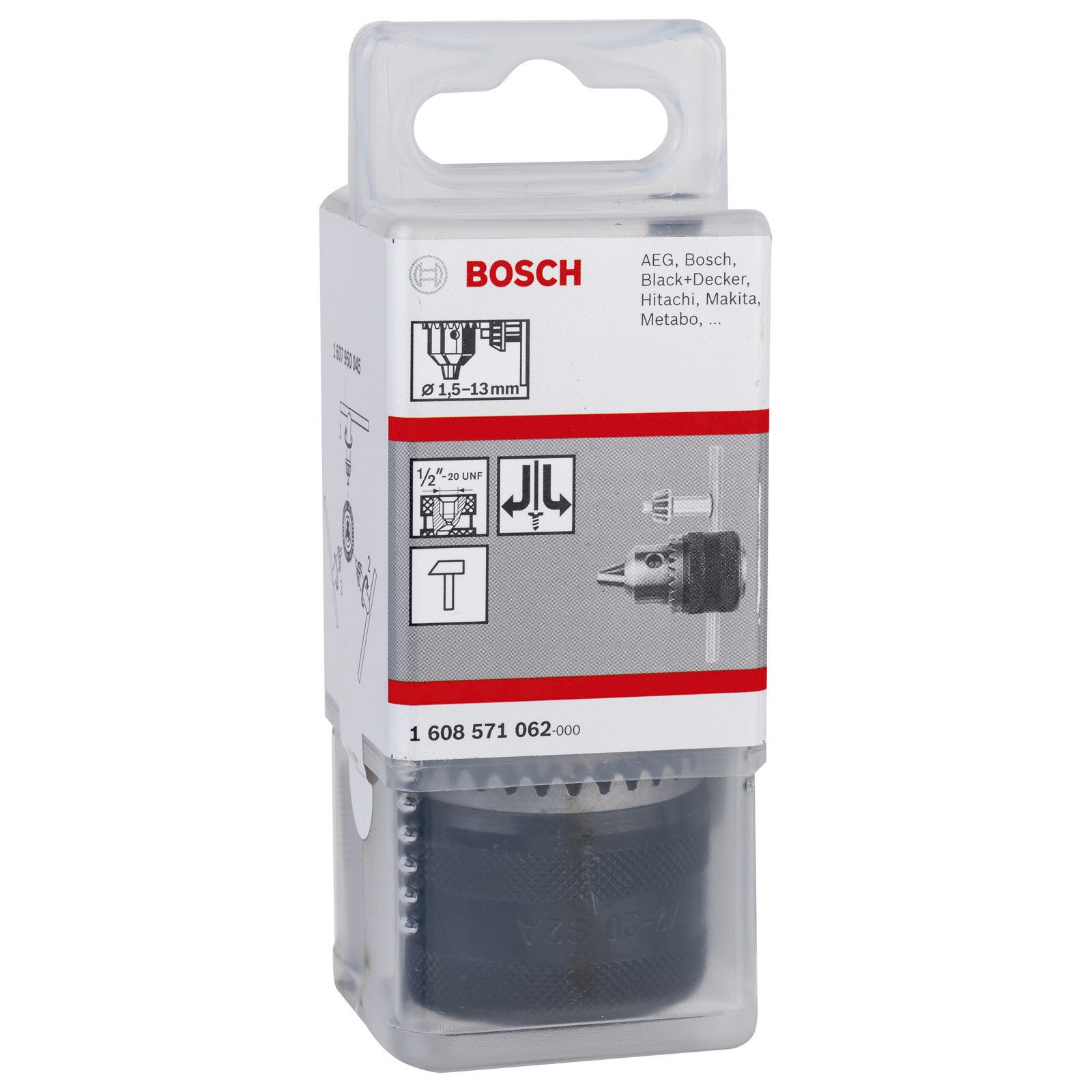 Buy Bosch Keyed chuck up to 13 mm 1,5 13 mm, 1/2" - 20 1608571062 from Power Tool Services - Image 1 | Best Price