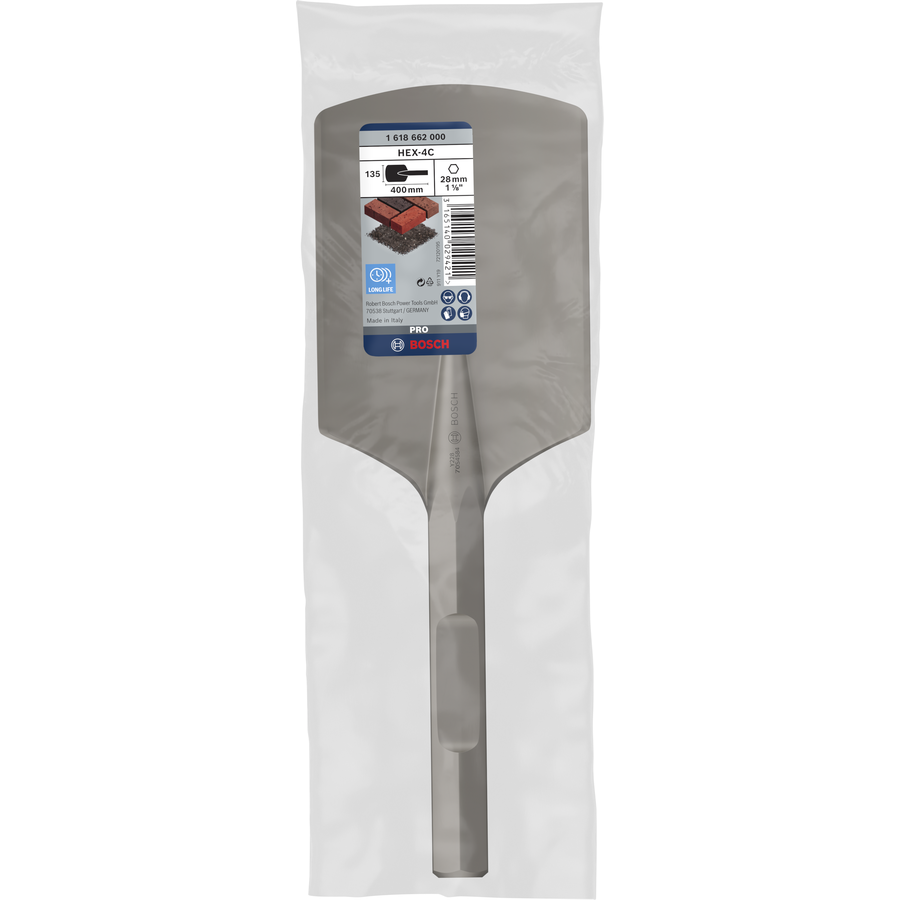 Bosch PRO HEX 28-4C Spade Chisel Rounded, 135 x 400 mm 1618662000 1 - Power Tool Services