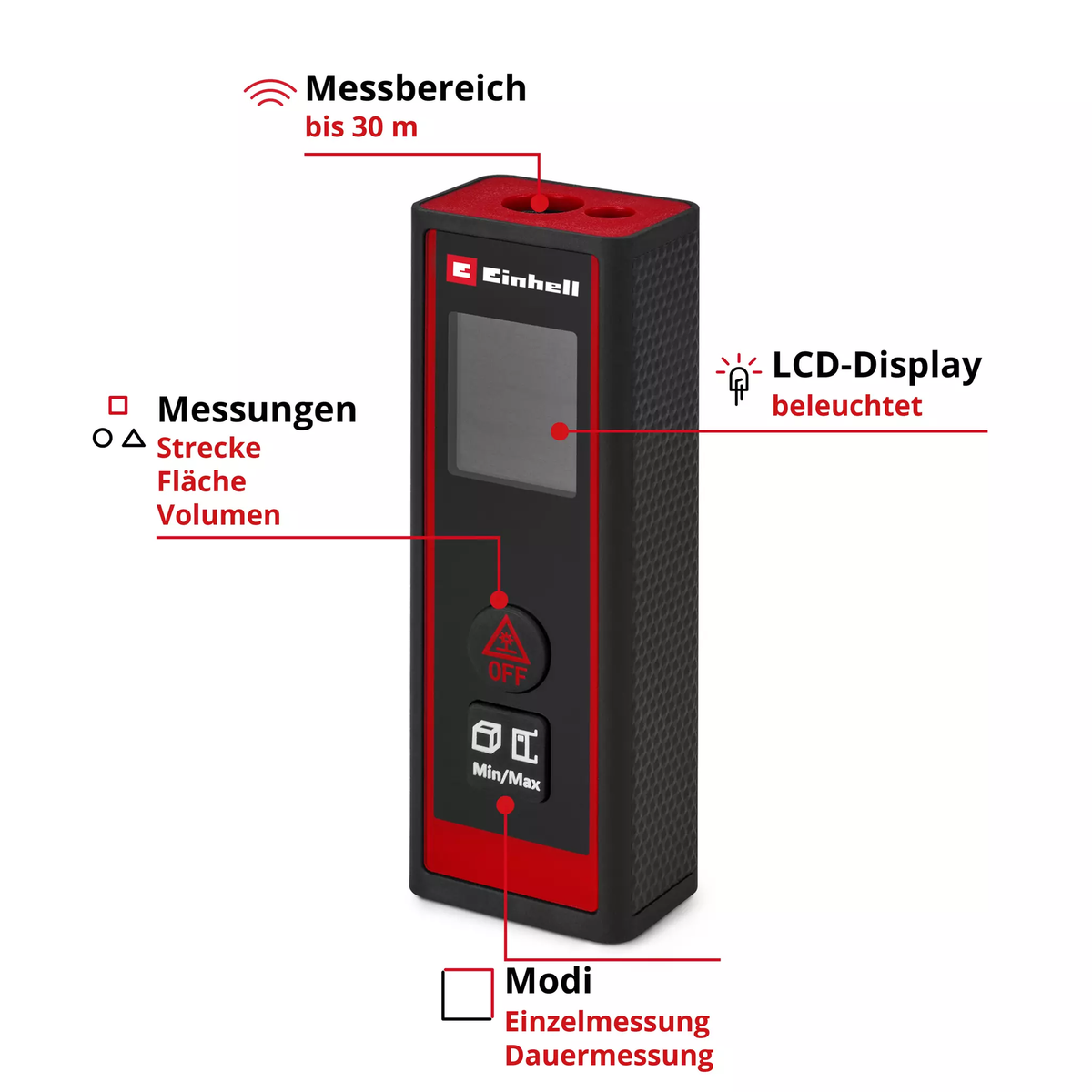 Einhell Laser Distance Meter 30m TC-LD 30 R