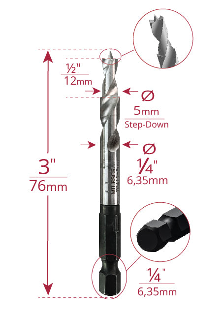 Milescraft 5mm Shelf Jig Bit 3 - Power Tool Services