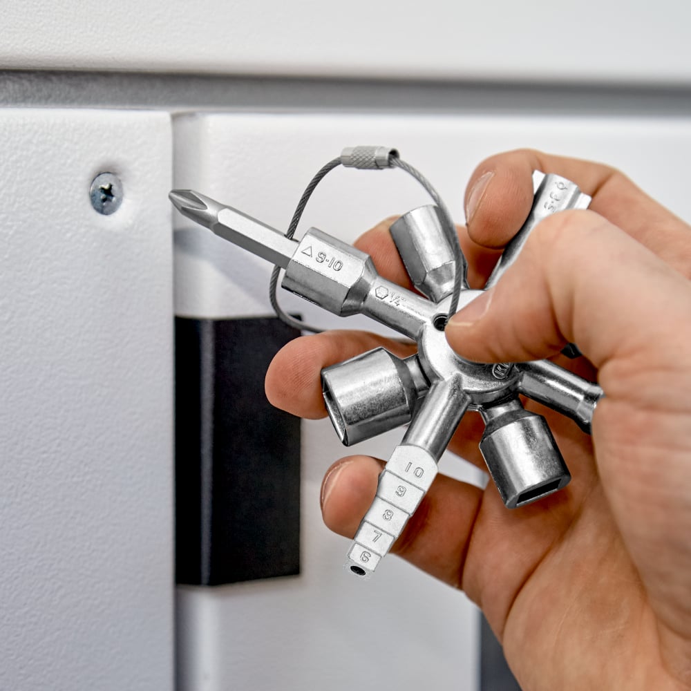 KNIPEX TwinKey Control Cabinet Key For all standard cabinets and shut-off systems 00 11 01 6 - Power Tool Services