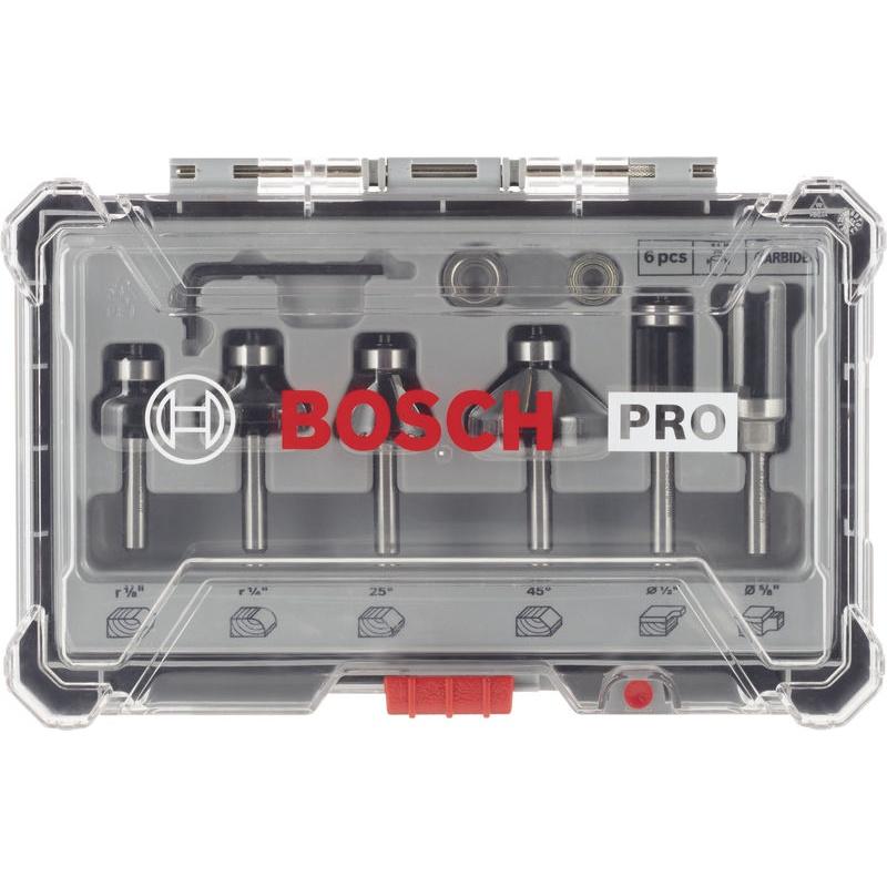 Bosch PRO Router Bit Trim and Edging Set, Shank 1/4″, 6 pcs 2607017470 1 - Power Tool Services