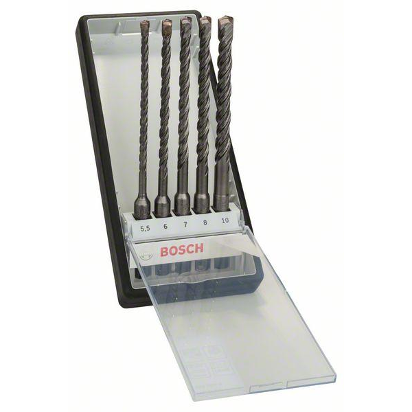 Bosch 5-piece Robust Line SDS plus-5 hammer drill bit set 5.5 - 10 mm 2607019929 - Image 2