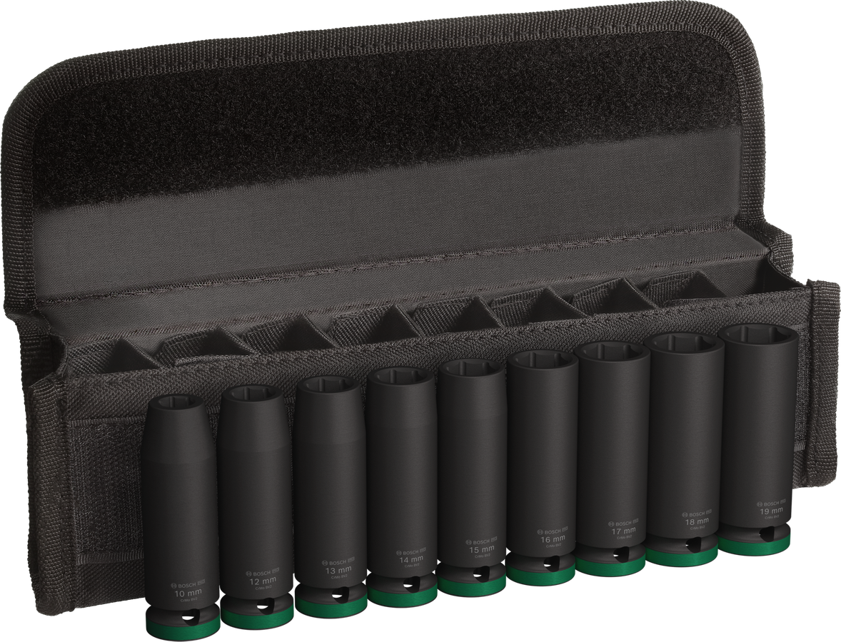 Bosch Professional PRO Impact Socket Set, 1/2", Deep, 9 pcs 2608003039 2 - Power Tool Services