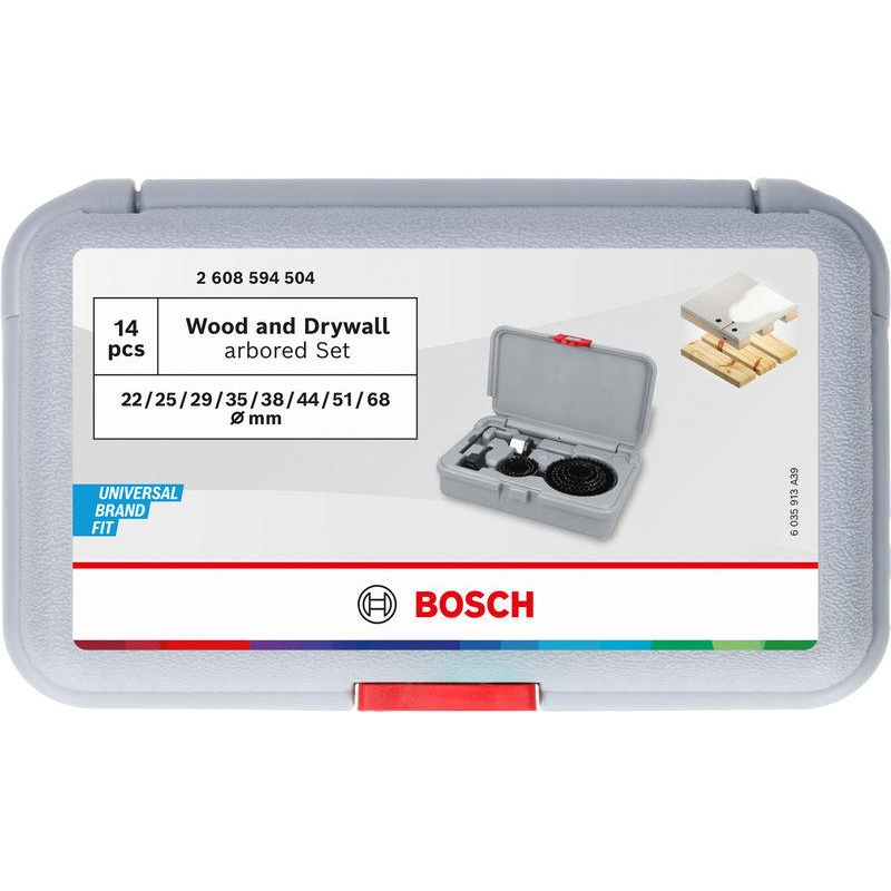 Bosch Wood and Drywall Arbored Hole Saw Set with Pilot Drill 2608594504 - Image 1