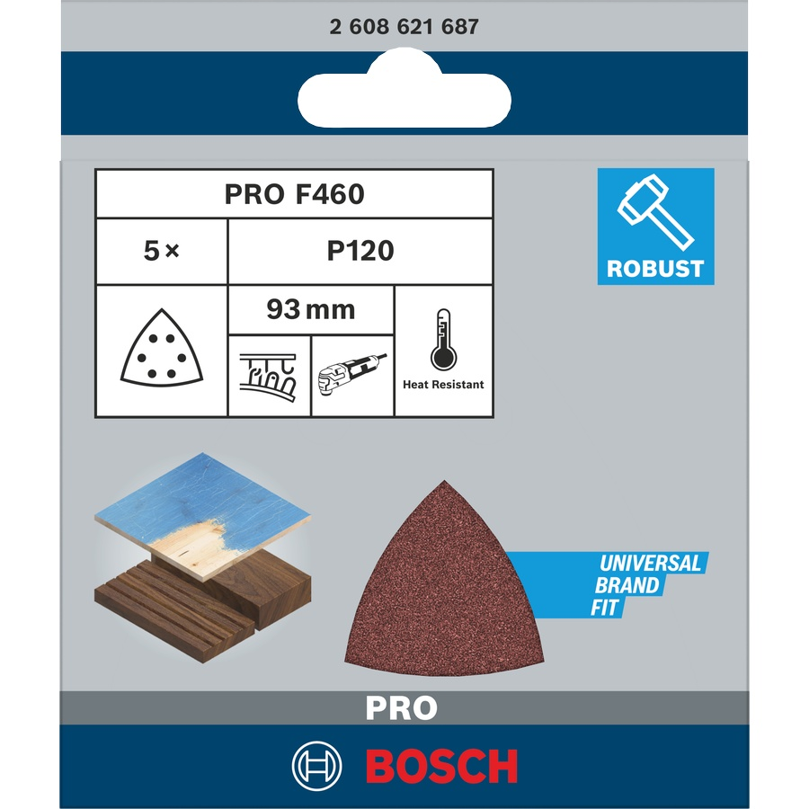 Bosch Expert for Wood for delta sanders, 93 mm, 5 pc ( Select Grit ) 1 - Power Tool Services