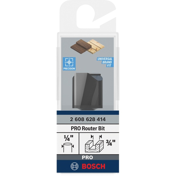 Bosch PRO Router Straight Bit, Two Flutes, Ø 3/4″ x L 49/64″, Shank 1/4″ 2608628414 1 - Power Tool Services