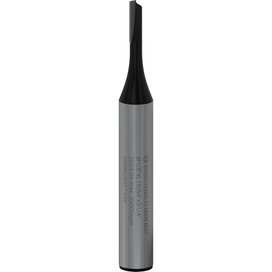 Bosch PRO Router Straight Bit, One Flute, Ø 1/8″ x L 19/64″, Shank 1/4″ 2608628427 2 - Power Tool Services