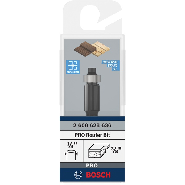 Bosch PRO Router Bit Bottom Bearing Flush Trim, Ø 3/8″ x L 17/32″, Shank 1/4″ 2608628636 1 - Power Tool Services