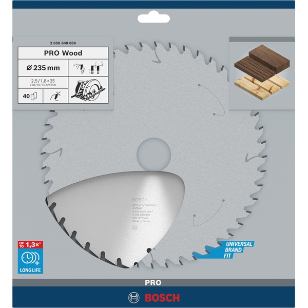 Bosch PRO Wood Circular Saw Blade, 235 x 2.5 x 25 mm 2608640886 1 - Power Tool Services