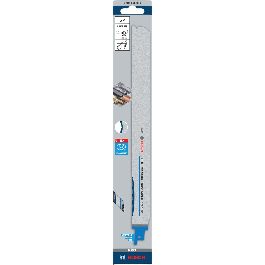 Bosch PRO Medium-Thick Metal precise S1237BEF Blade, 1.1 x 25 x 300 mm, 5 pcs 2608658996 1 - Power Tool Services