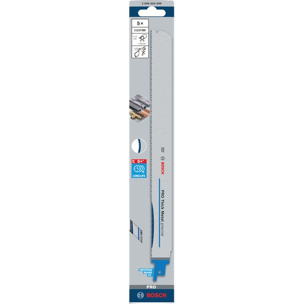 Bosch PRO Thick Metal precise S1237HBF Blade, 1.1 x 25 x 300 mm, 5 pcs 2608659000 1 - Power Tool Services