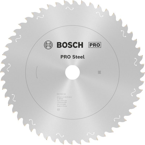 Bosch PRO Steel Circular Saw Blade, Corded, 254 x 2.2 x 25.4 mm, T52 2608844867 2 - Power Tool Services