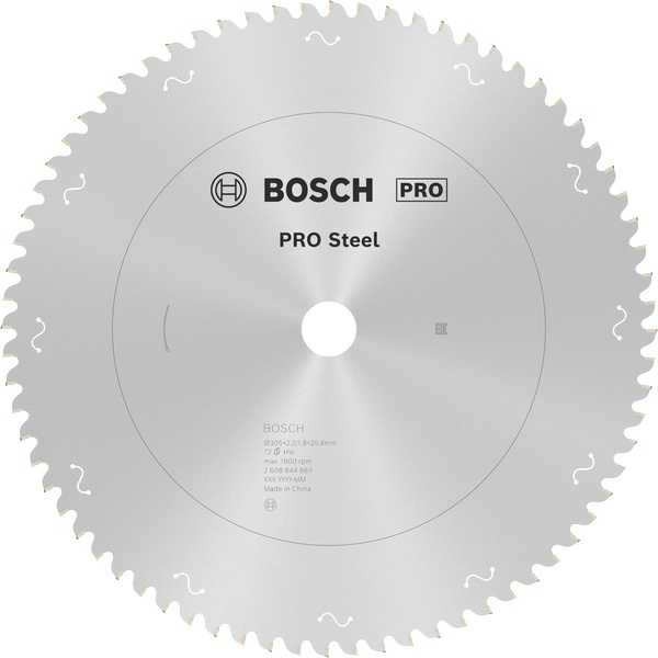 Bosch PRO Steel Circular Saw Blade, Corded, 305 x 2.2 x 25.4 mm, T72 2608844869 2 - Power Tool Services