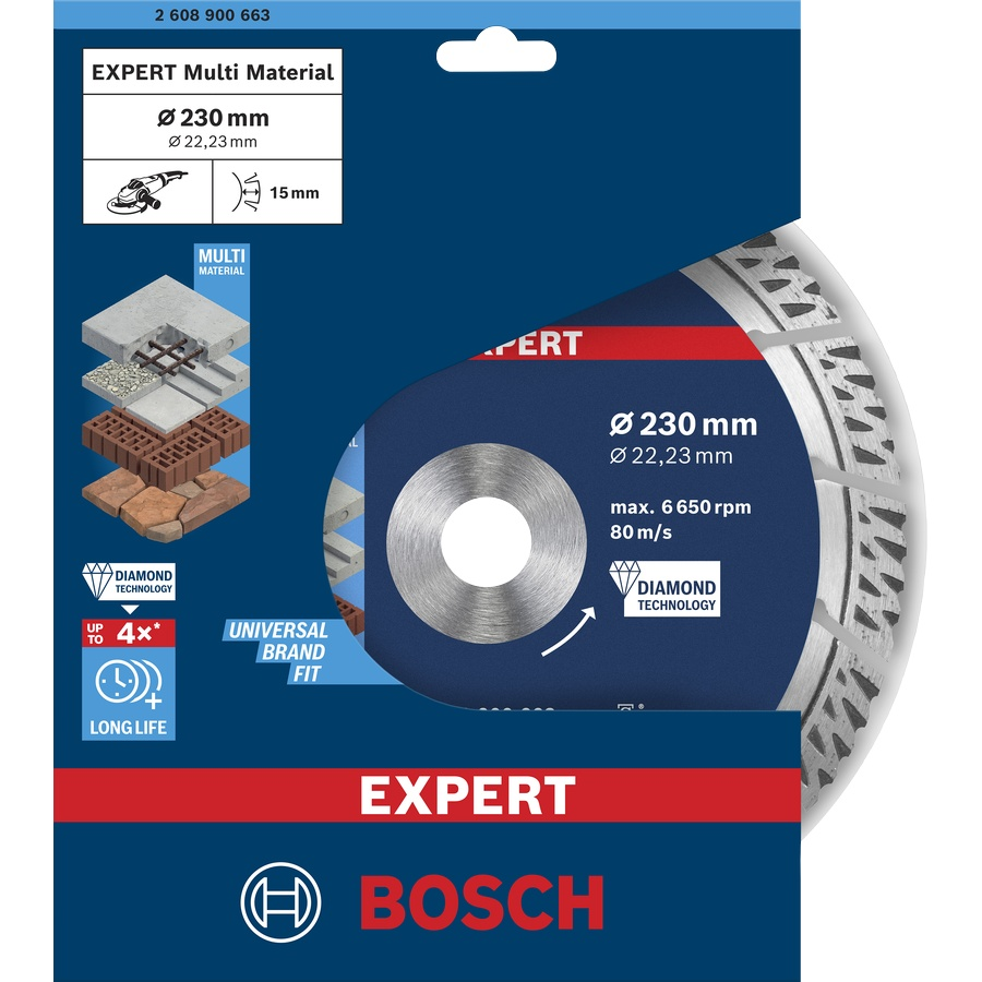 Bosch EXPERT MultiMaterial Diamond Cutting Disc 230 x 22.23 x 2.4 x 15 mm 2608900663 1 - Power Tool Services