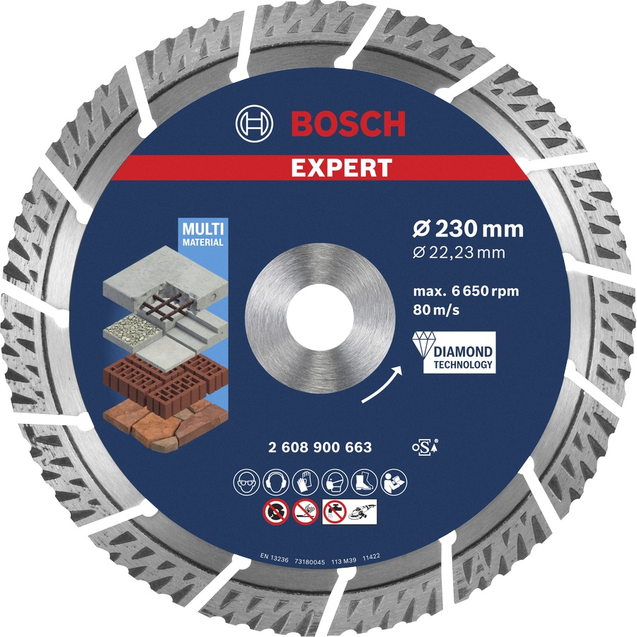 Bosch EXPERT MultiMaterial Diamond Cutting Disc 230 x 22.23 x 2.4 x 15 mm 2608900663 2 - Power Tool Services