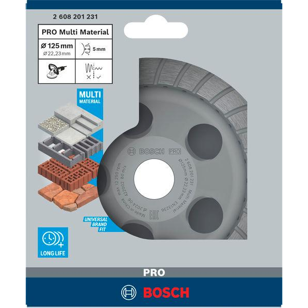 Bosch PRO Multi Material Grinding Head, 5 x 125 x 22.23 mm 2608201231 1 - Power Tool Services