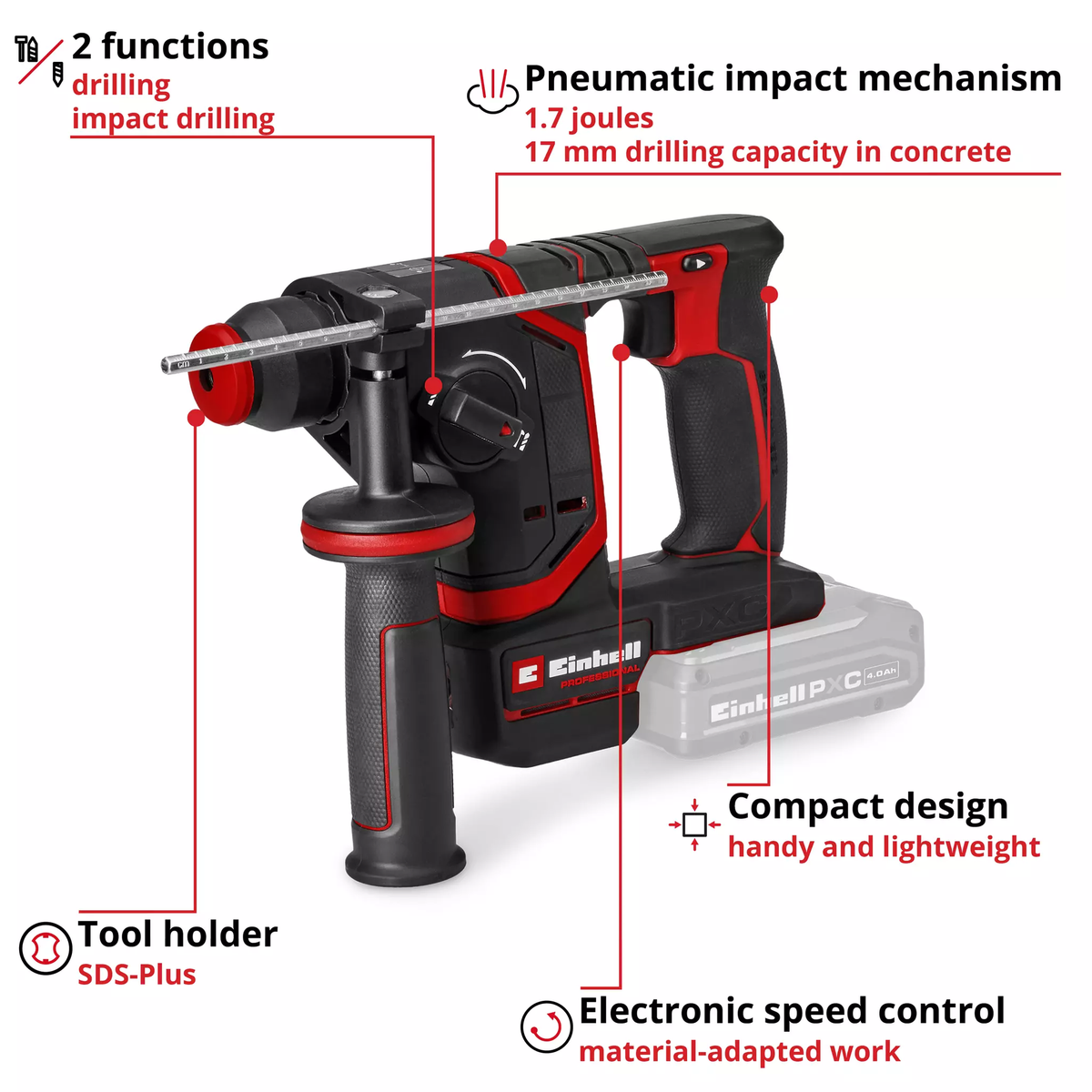 Einhell TP-HD 18/17-C Li BL - Solo - Image 3