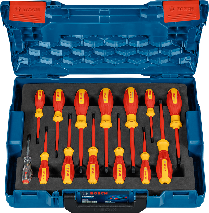 Bosch Professional VDE Screwdriver Set mixed 14pc 1600A02NF9 1 - Power Tool Services