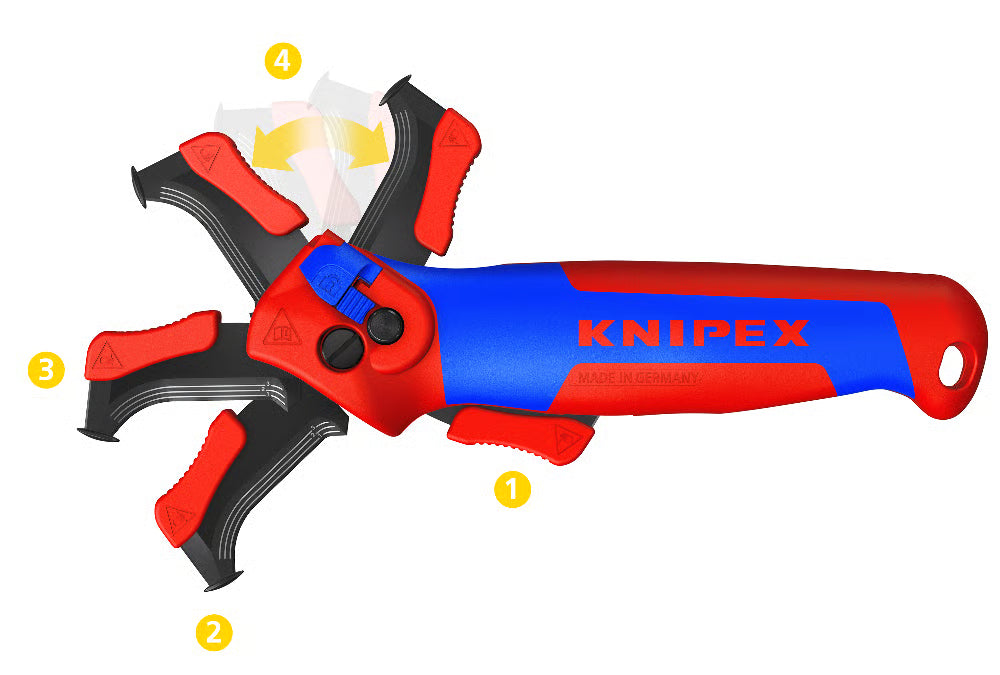 Knipex Stripping Knife With guide shoe and ratchet function 16 50 145 SB 2 - Power Tool Services