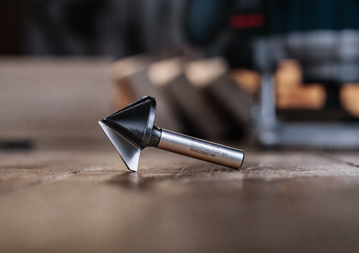 Bosch PRO Router Bit V-Groove, 90° x Ø 3/8″, Shank 1/4″ 2608628631 4 - Power Tool Services