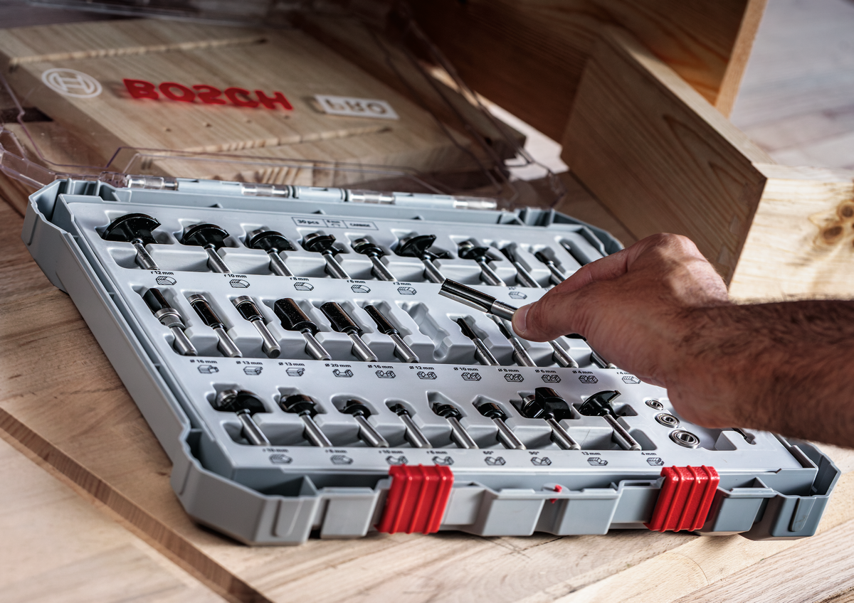 Bosch PRO Router Bit Mixed Set, Shank 1/4″, 15 pcs Shank 3 - Power Tool Services