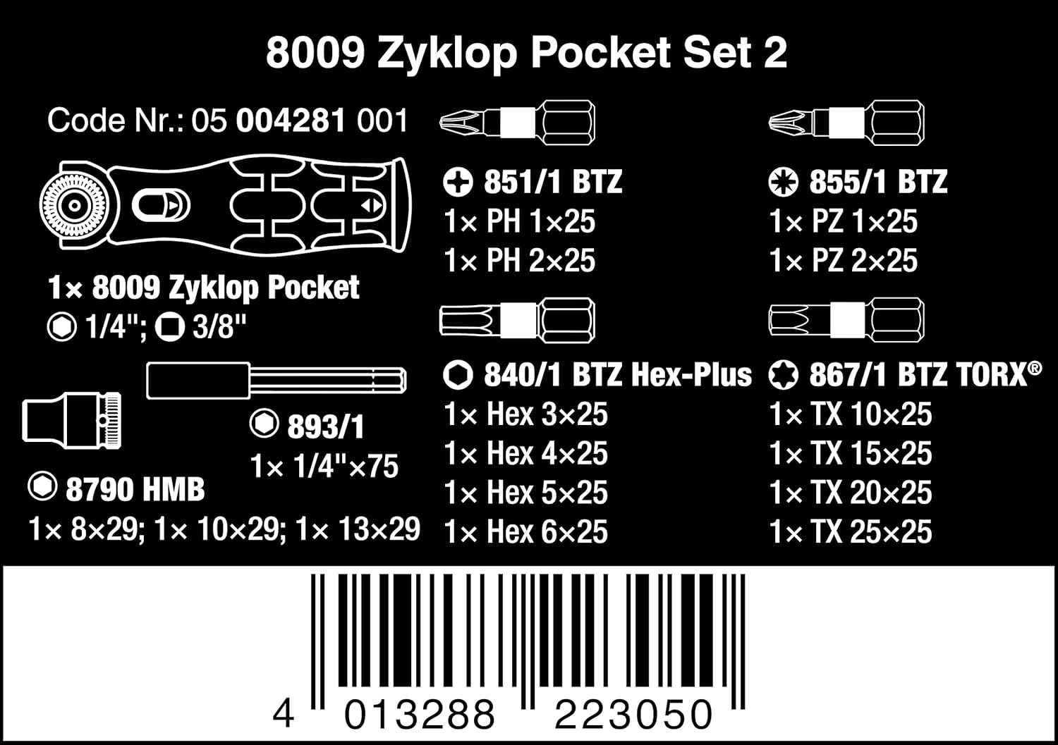 Wera 8009 Zyklop
Pocket Set 2 2 - Power Tool Services