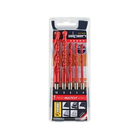 Buy Alpen Multicut Drill Bit Set 5 Piece Hex Shank ALP ATM5 from Power Tool Services - Image 1 | Best Price