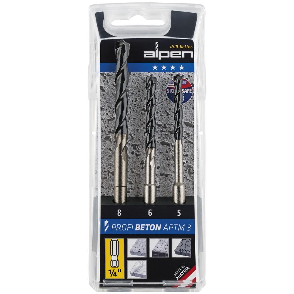 Buy Alpen Profi Beton 3 Piece Hex Shank ALP APTM3 from Power Tool Services - Image 1 | Best Price