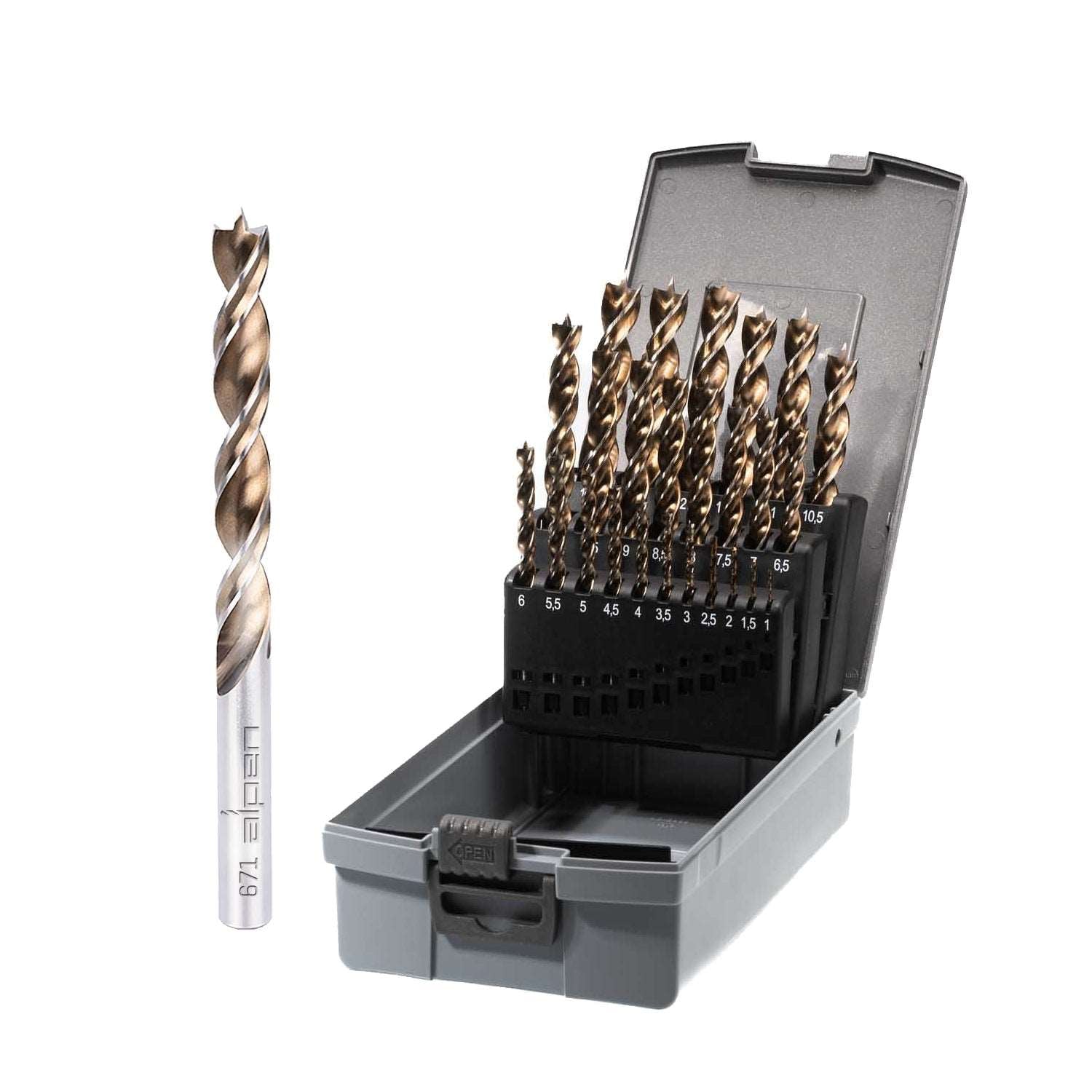 Alpen Wood Twist Drill Bit Set KP25-25 1.0-13.0X0.5Mm Power Tool Services