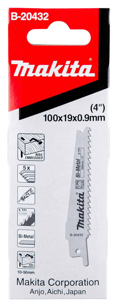 Makita | Reciprosaw Blade 100 x 0,9 mm | B-20432 3