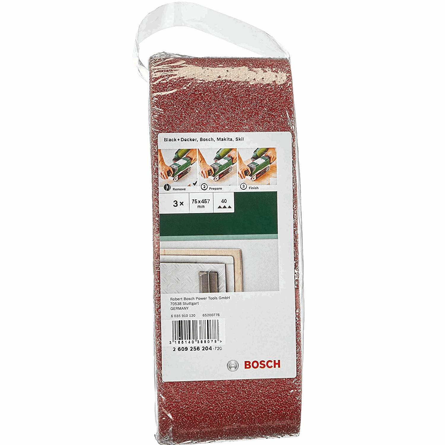 Buy Bosch 3 Piece Sanding Belt for Belt sanders 75 x 457 ( Select Size ) from Power Tool Services - Image 1 | Best Price