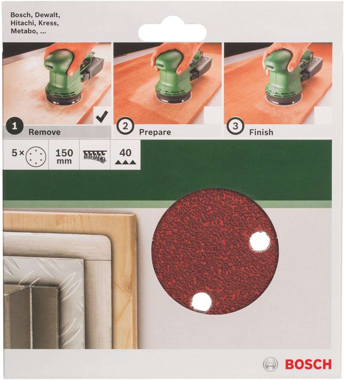 Buy Bosch 5 Piece Sanding Sheet for 125mm Orbital Sanders ( Select Grit ) from Power Tool Services - Image 1 | Best Price