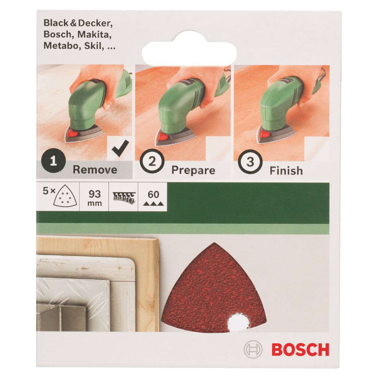 Buy Bosch 5 Piece Sanding Sheets for Delta Sander ( Select Grit ) from Power Tool Services - Image 1 | Best Price