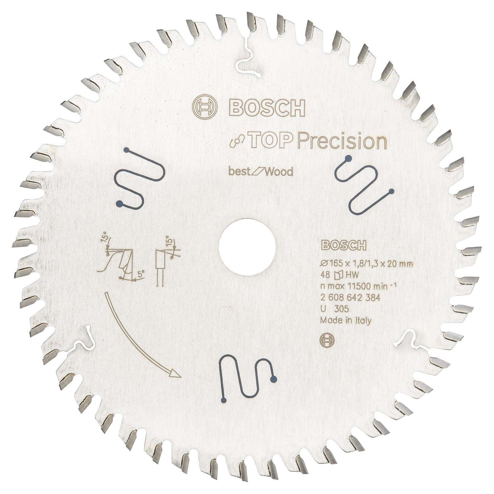 Buy Bosch Accessories Top Precision Circular saw blade 165 x 20 x 1.8 mm from Power Tool Services - Image 2 | Best Price