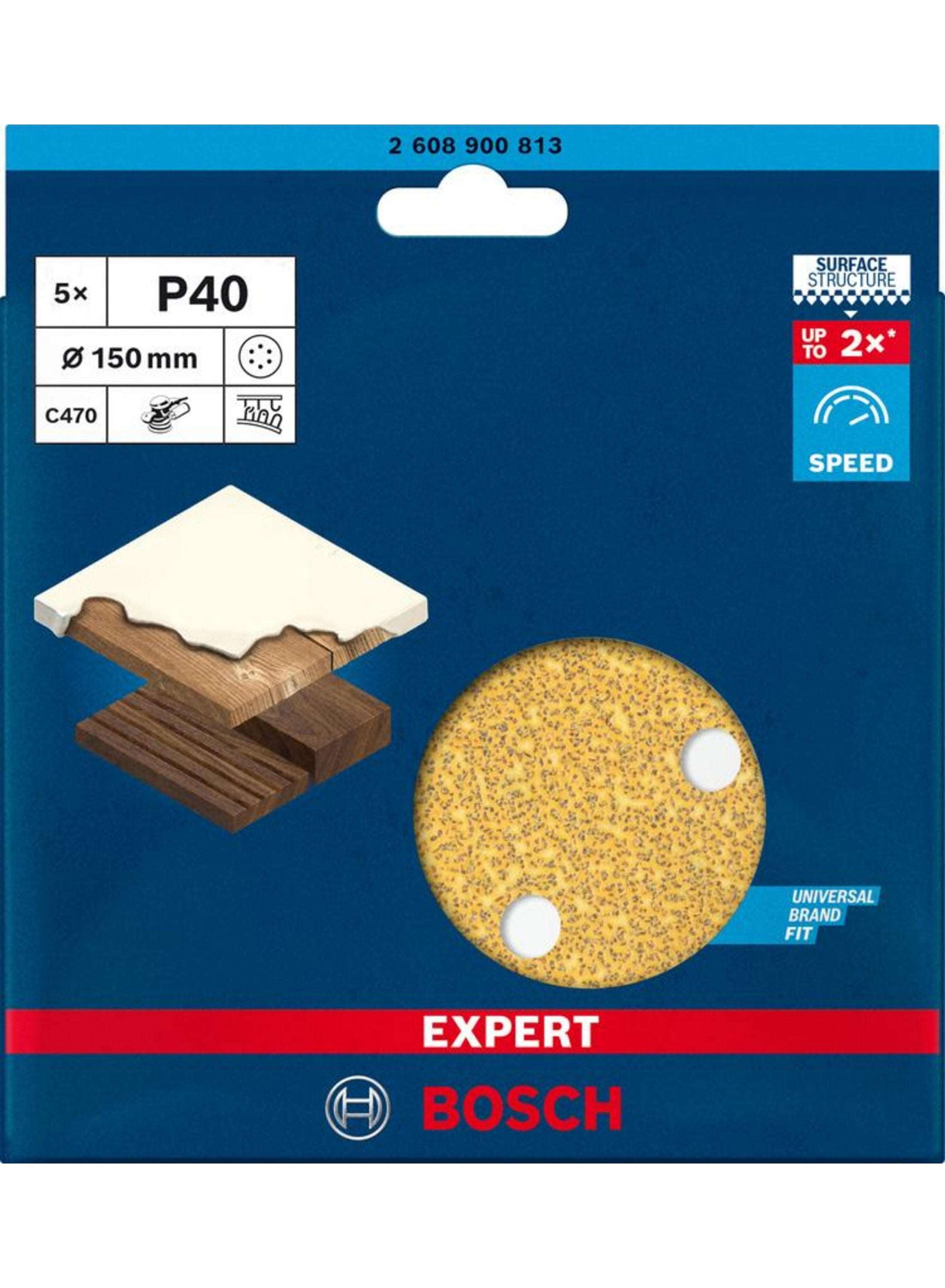 Bosch Best Wood+Paint random orbital sanders, 150 mm, 6 holes, 5 pc ( Select Grit ) Power Tool Services