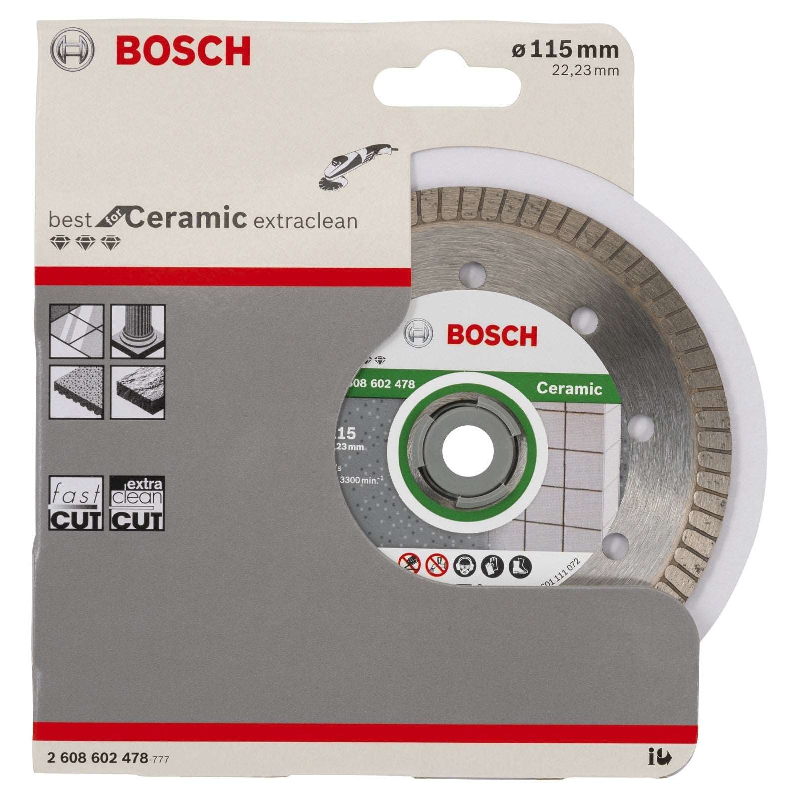 Bosch Best for Ceramic Extra Clean Turbo 115 x 22,23 x 1,4 x 7 continuous rim 2608602478 Power Tool Services