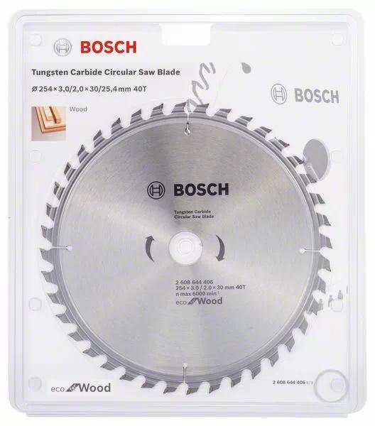 Buy Bosch Circular Saw Blade Eco for wood 254mm 40T 2608644406 from Power Tool Services - Image 1 | Best Price