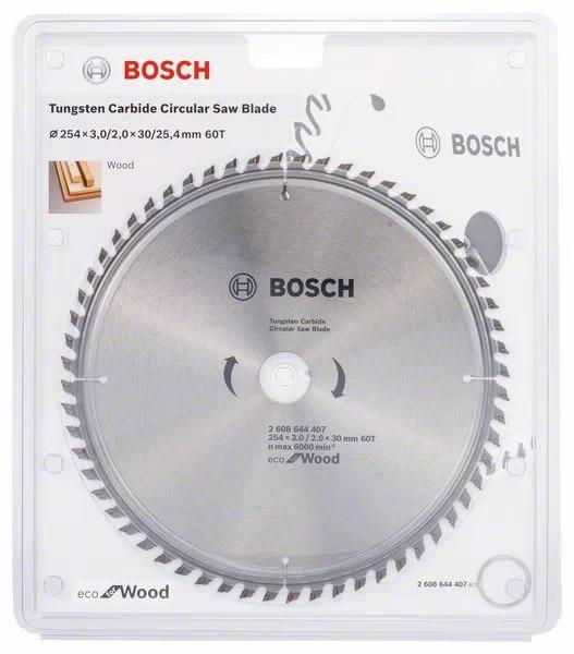 Buy Bosch Circular Saw Blade Eco for wood 254mm 60T 2608644407 from Power Tool Services - Image 1 | Best Price