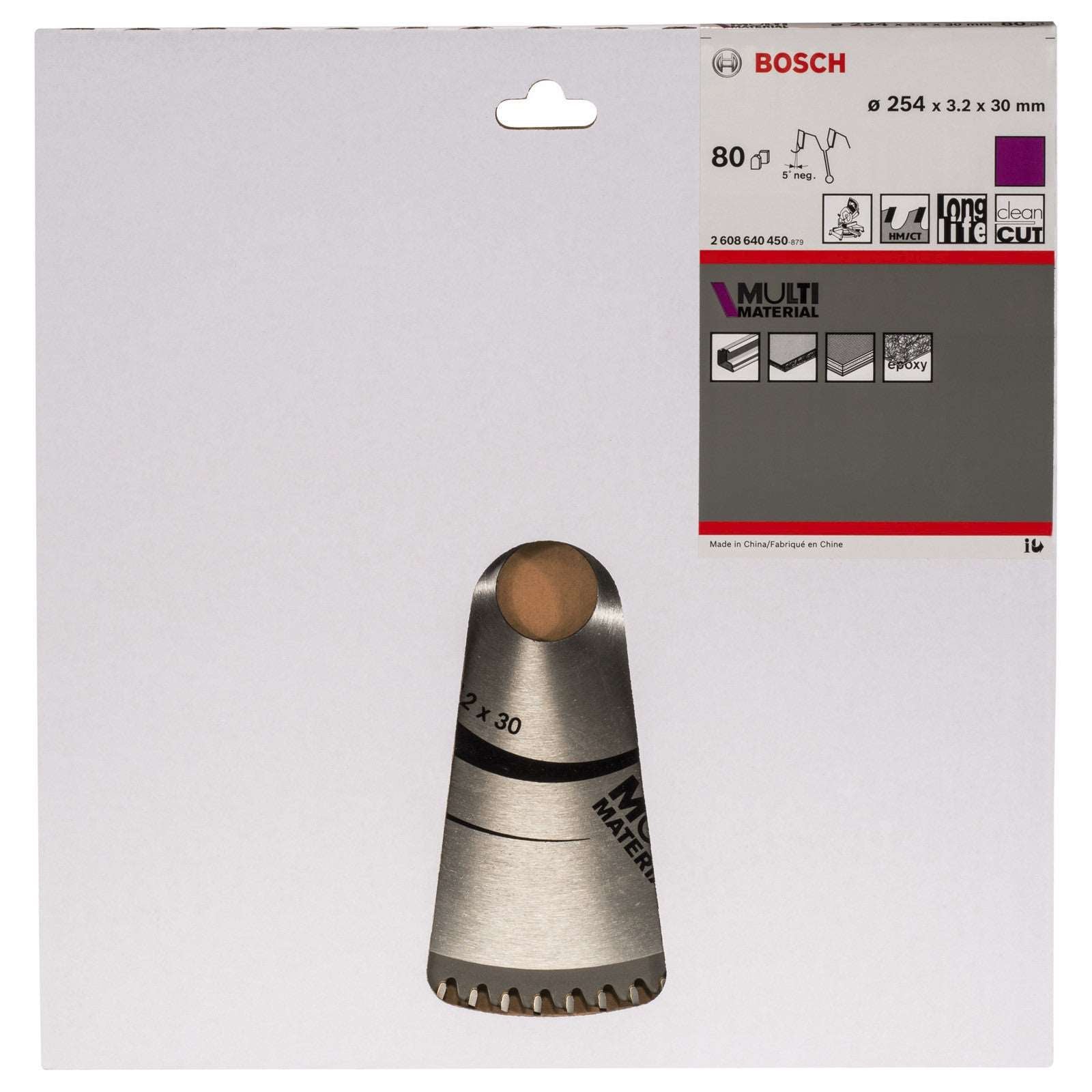 Bosch Circular Saw Blade Multi Material 254 x 30 x 3,2 mm, 80 2608640450 Power Tool Services